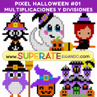 Pixel Halloween 1 - Multiplicaciones y Divisiones